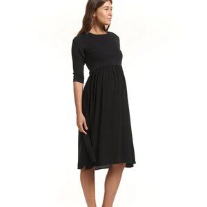 HOST PICK SOON MATERNITY  Francis 3/4 Sleeve Maternity Nursing Black Dress, XS